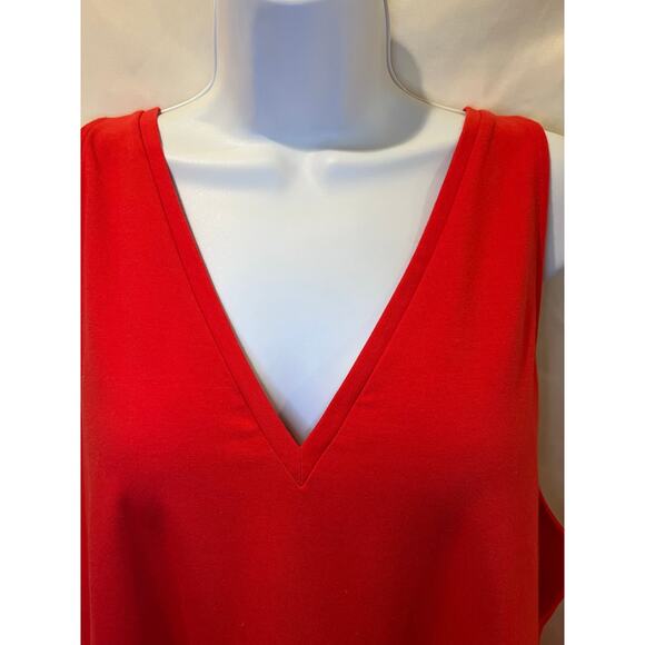 Red Ruffle Trim V-Neck Sleeveless Sundress - A New Day - Size XL - Picture 2 of 6